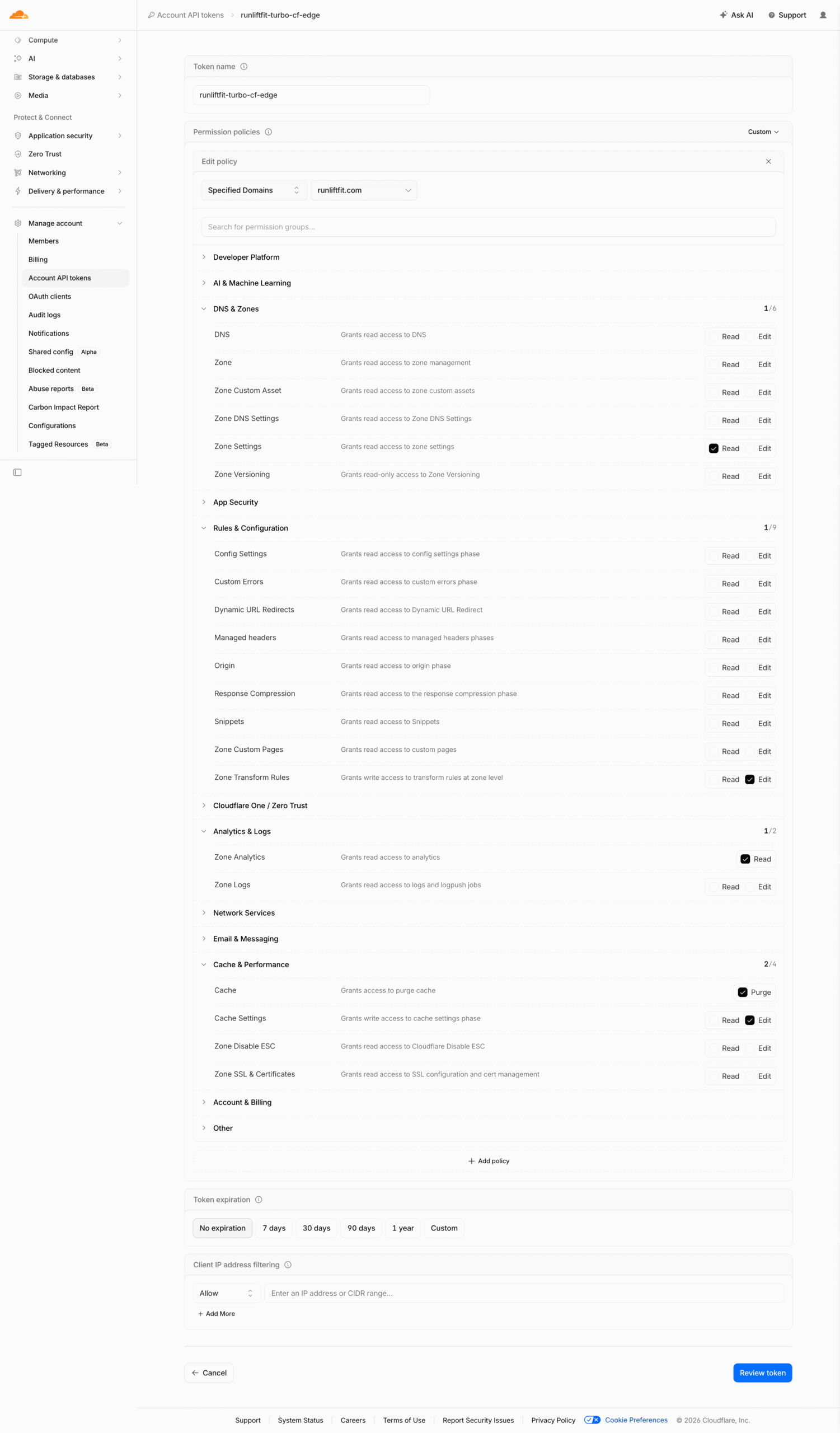Cloudflare API Settings